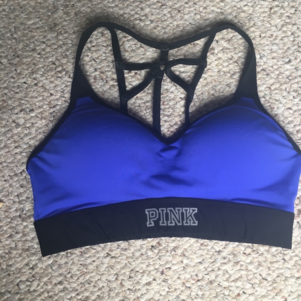 Electric blue PINK sports bra